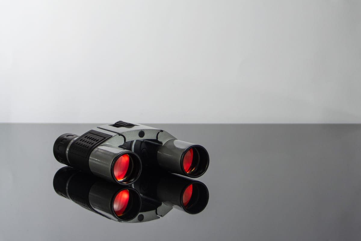 Close-up of binocular objective lenses